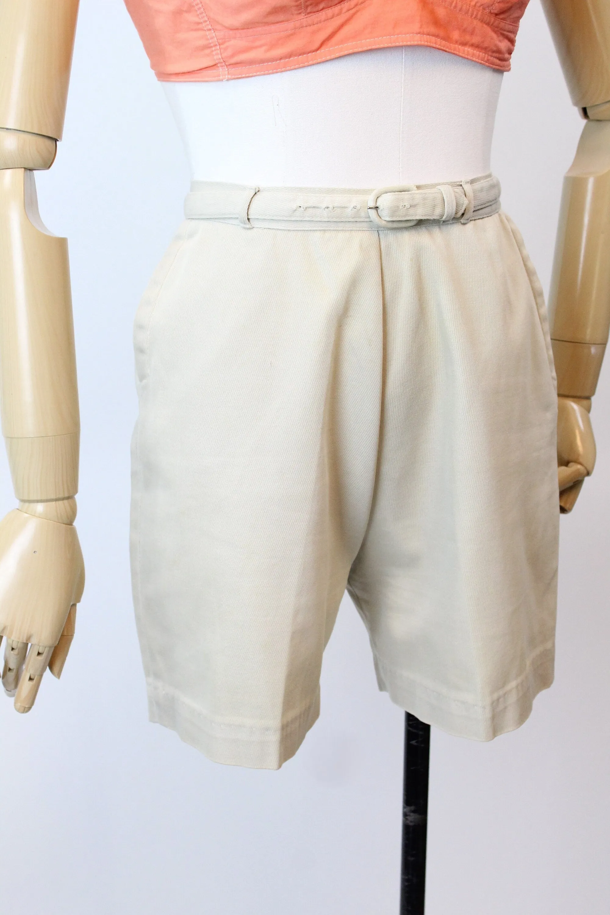 1950s cotton BELTED shorts xs | new spring summer