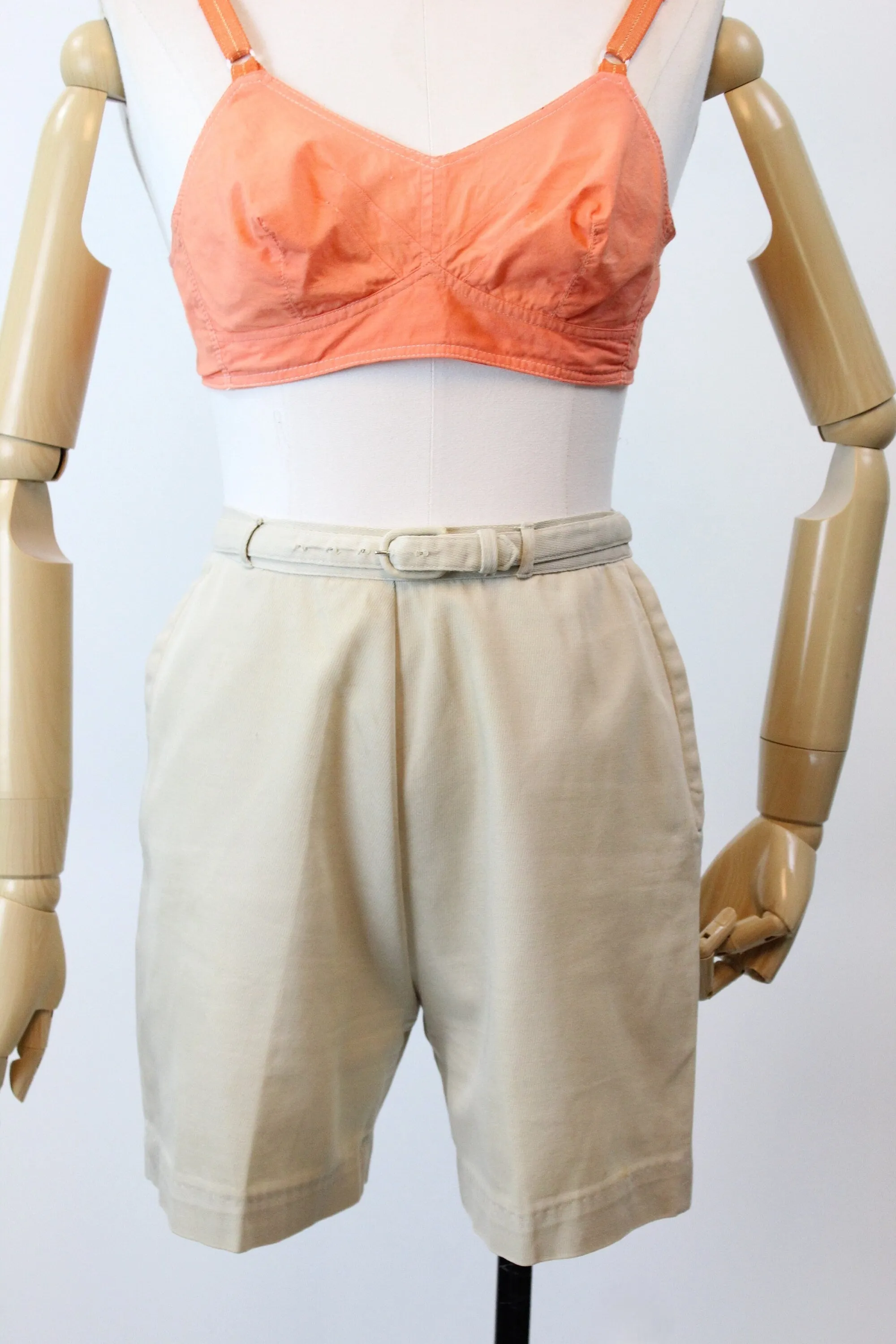 1950s cotton BELTED shorts xs | new spring summer