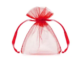 20 Red Organza Bags 7.5 X10cm