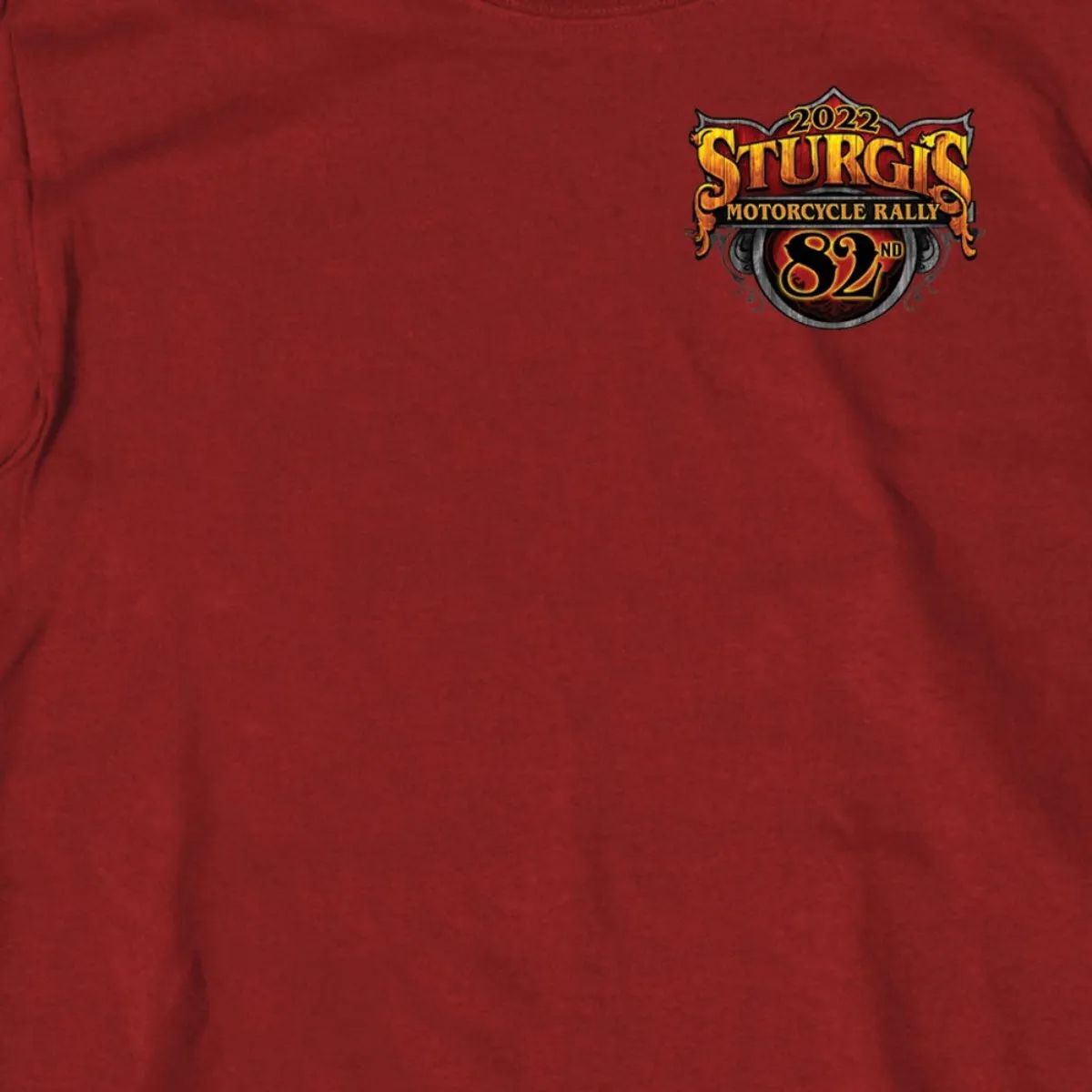 2022 Sturgis Motorcycle Rally SPB1008 Crazy Buffalo Men's Cardinal T-Shirt