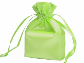 3X4 Apple Green Elegant Satin Bags - 12 pcs