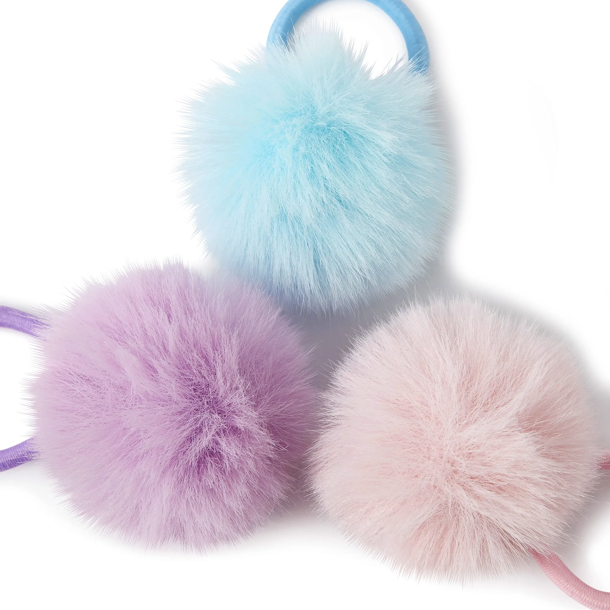 Accessorize London Girl's 3X Fluffy Pom Ponies