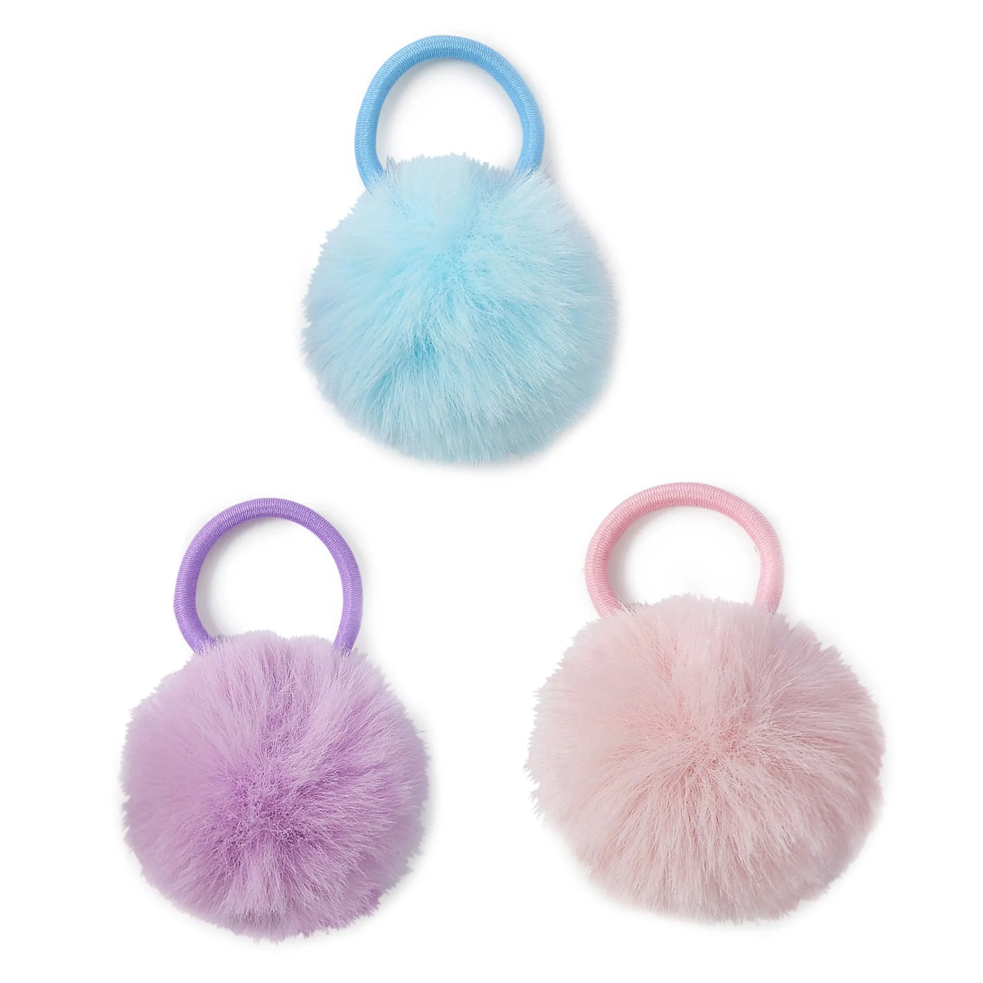 Accessorize London Girl's 3X Fluffy Pom Ponies