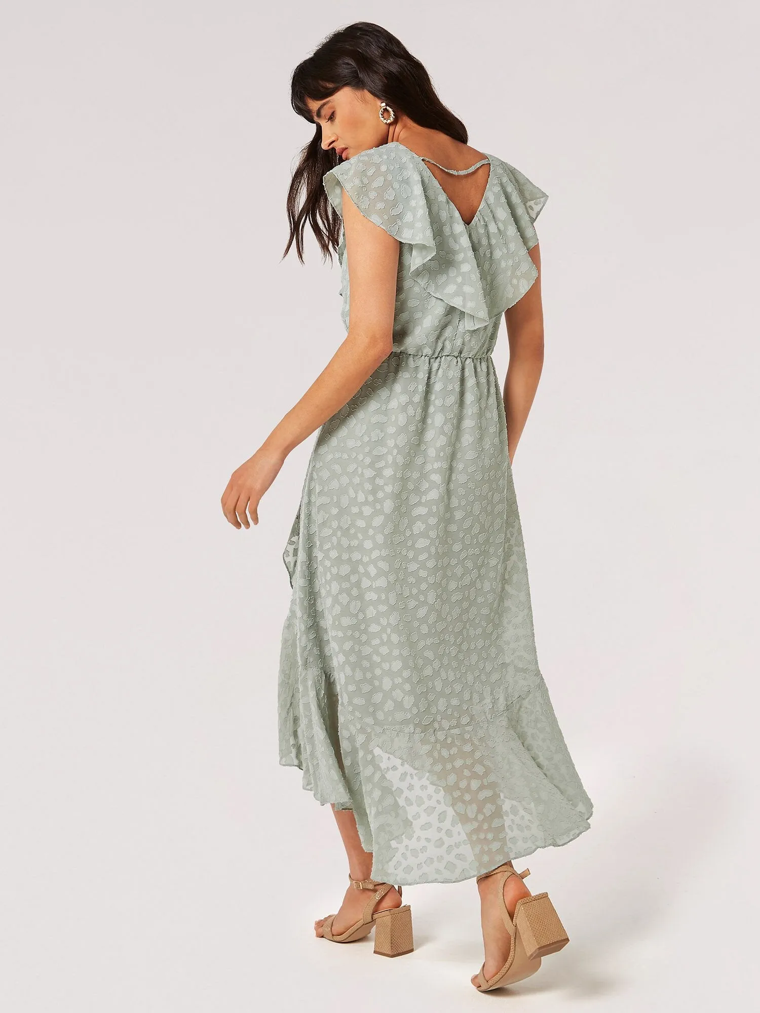 APRICOT - Clouds Ruffle Faux Wrap Dress - 824225 - FINAL SALE