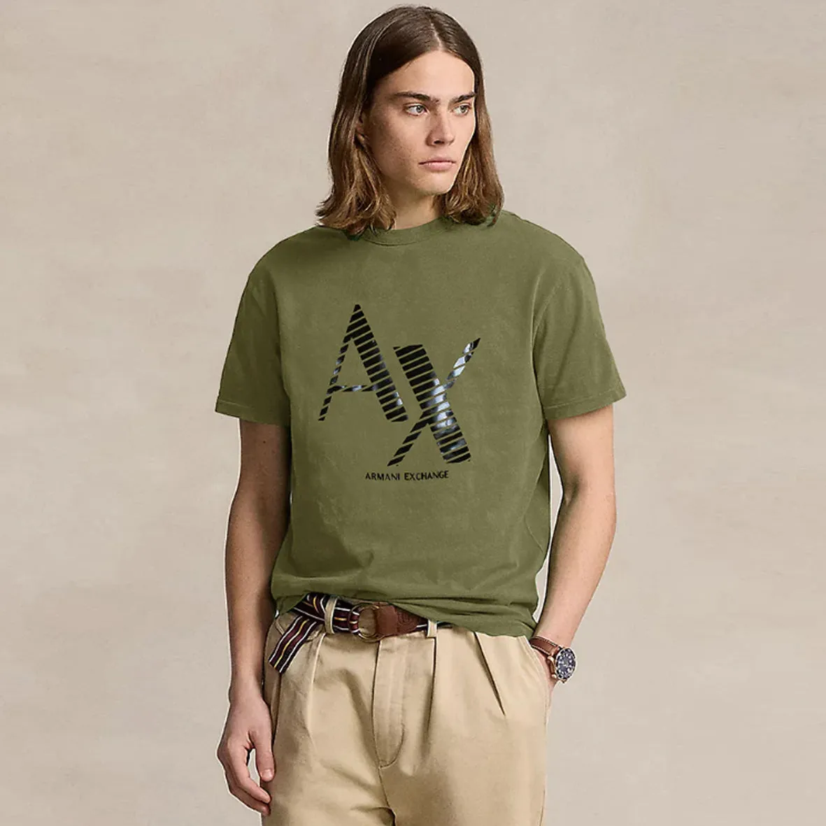 AX - Men 'Green' Premium A-X Black Gold T-Shirt AX875