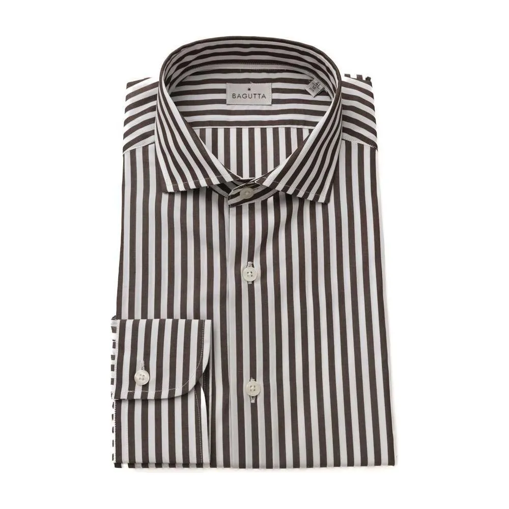 Bagutta Brown Cotton Men Shirt