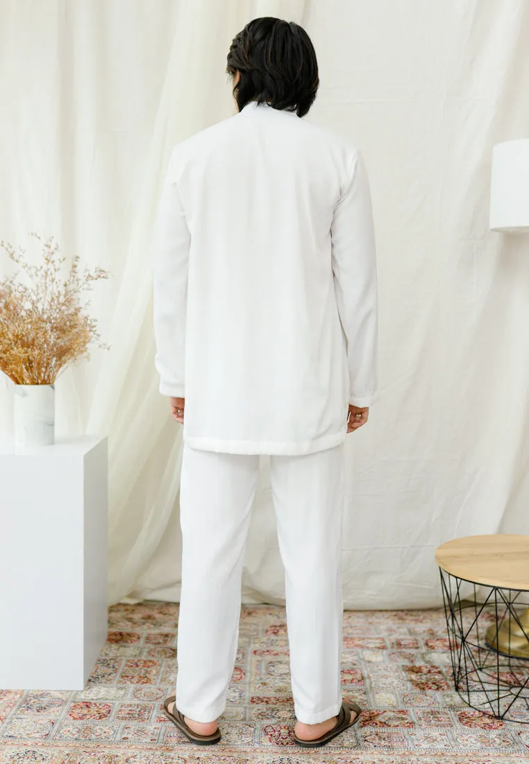 Baju Melayu Orked Men (White)