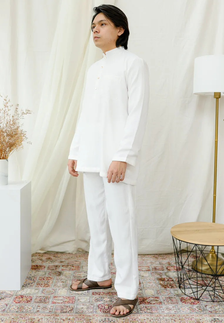 Baju Melayu Orked Men (White)