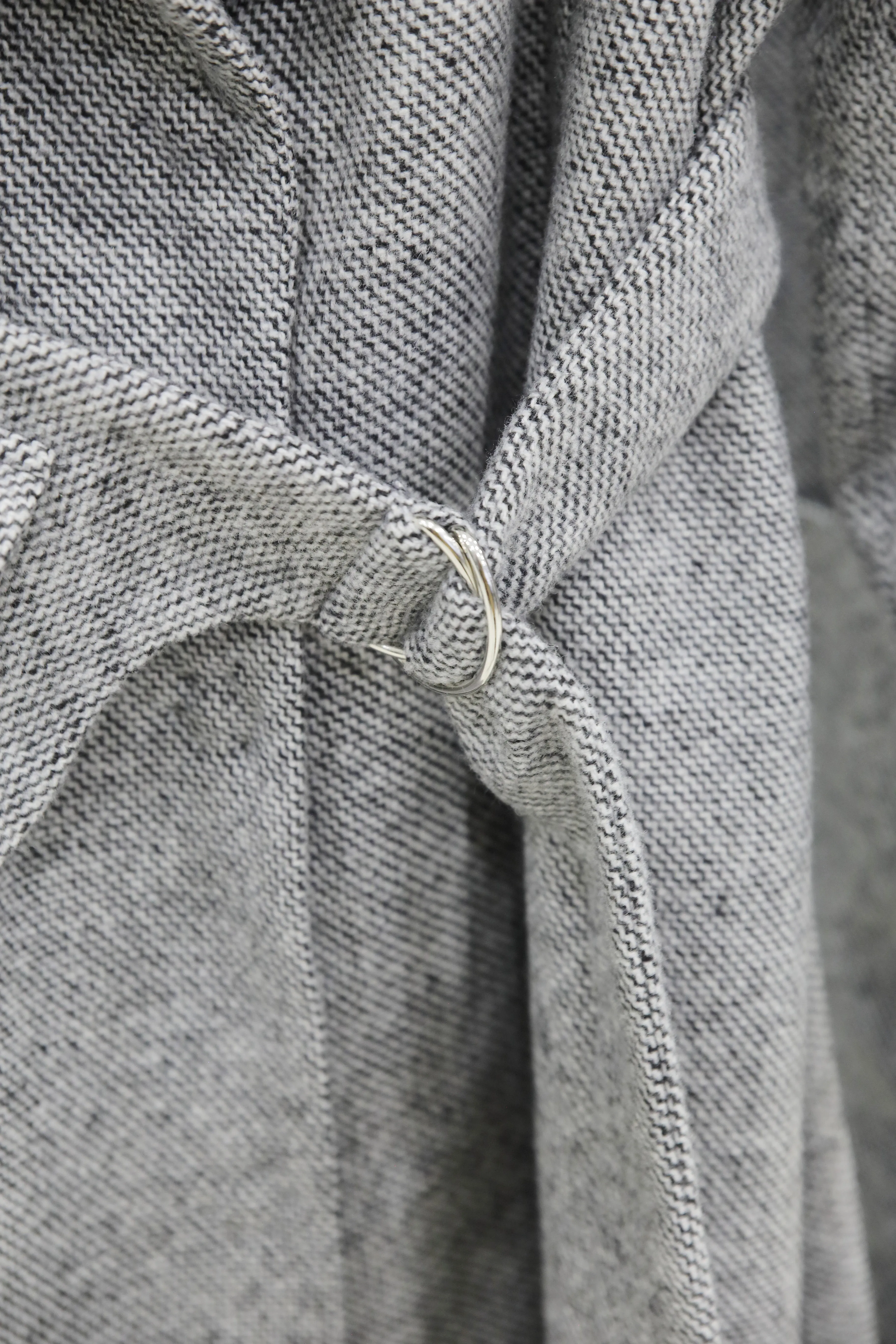 Belted Grey Wool Coat