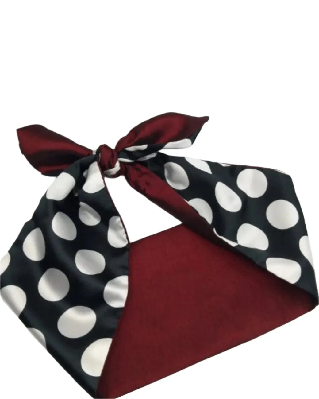 BLACK & WHITE SPOTS WIRED ROCKABILLY HAIR TIE