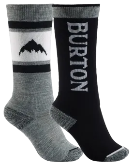 Burton Kids' Weekend Midweight Socks 2-Pack - True Black