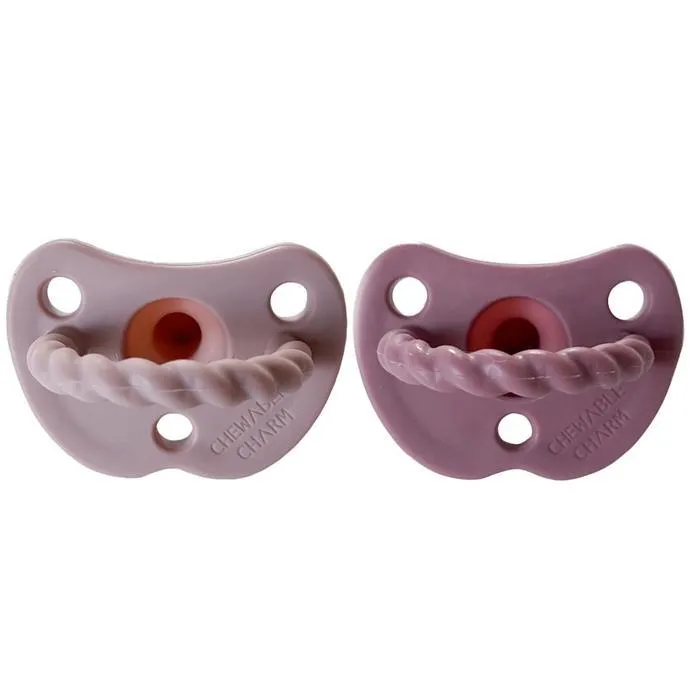 Chewable Charm 2 Pack Pacifier   Twirl | Mauvewood   Rose