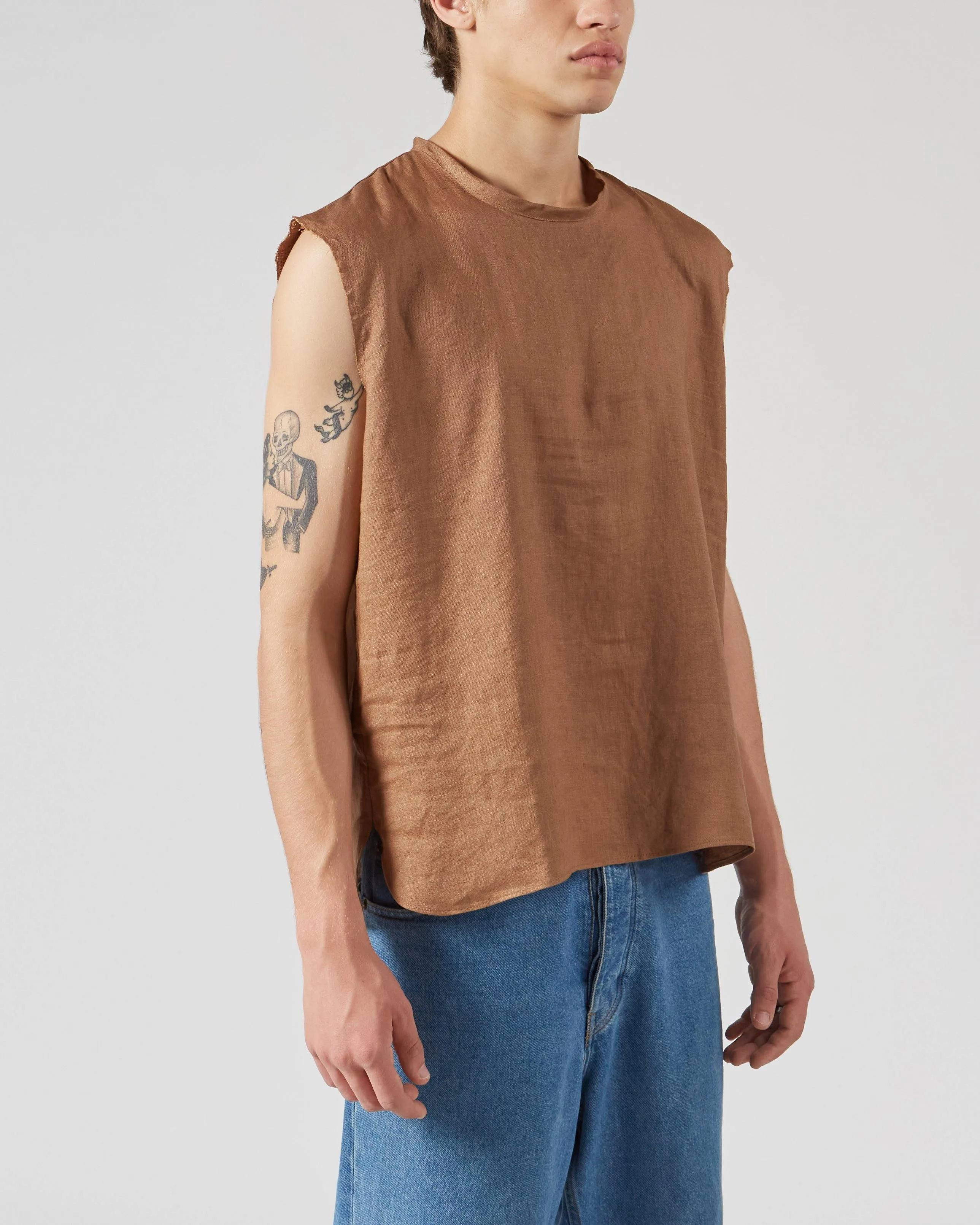 CHILE LINEN TOP IN CAMEL