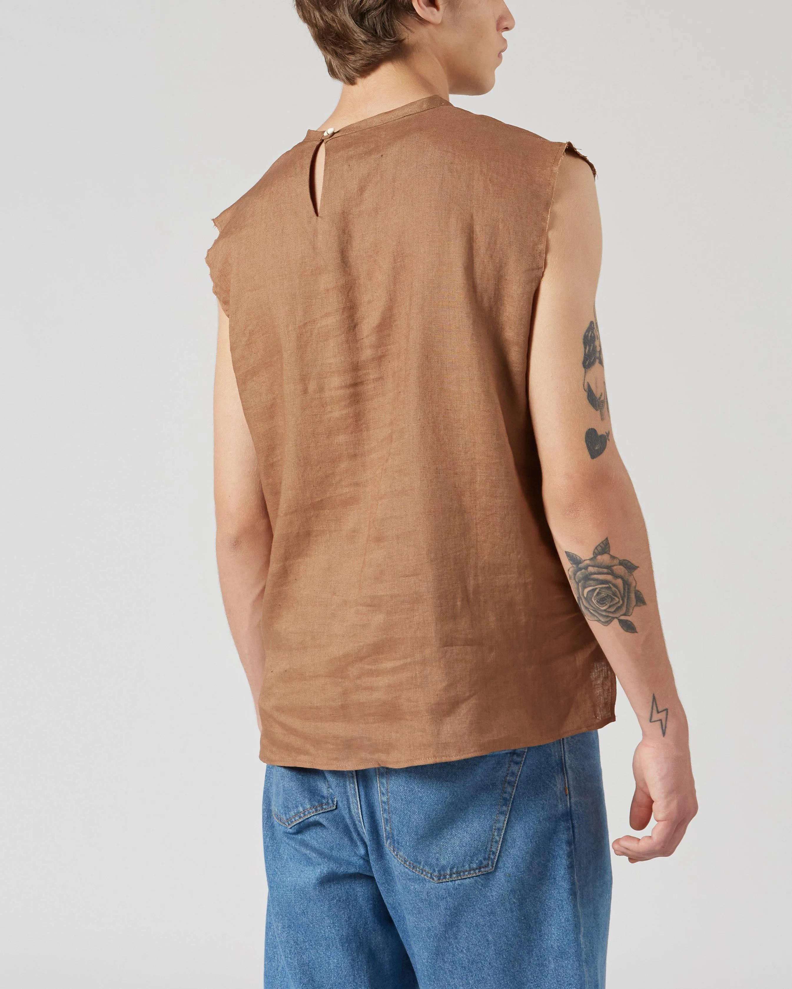 CHILE LINEN TOP IN CAMEL