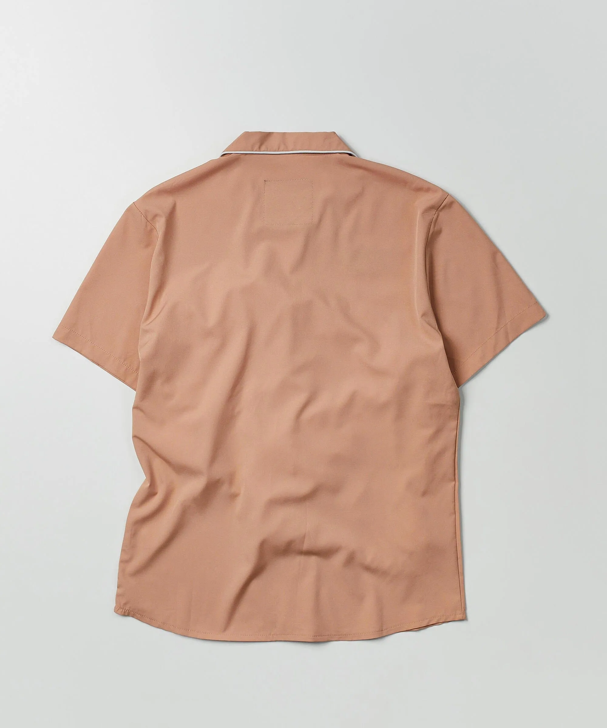 Clubmaster Short Sleeve Embroidered Button Down Shirt - Sand