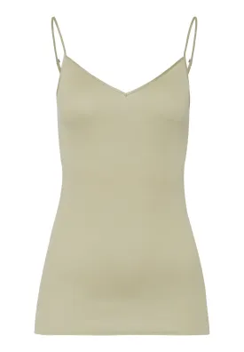 Cotton Seamless Cotton V-Neck Camisole | Moss Green 71601-2720