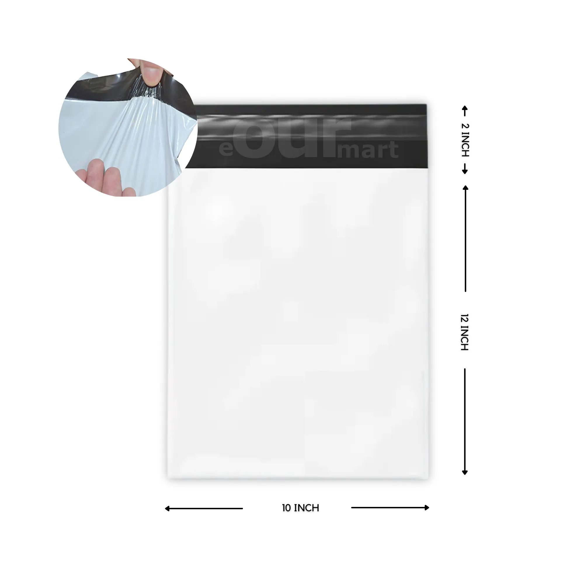 Courier Bags/Envelopes/Pouches/Cover 10X12 inches  2inch Flap  Pack of 50 Tamper Proof Plastic Polybags for Shipping/Packing (With POD)