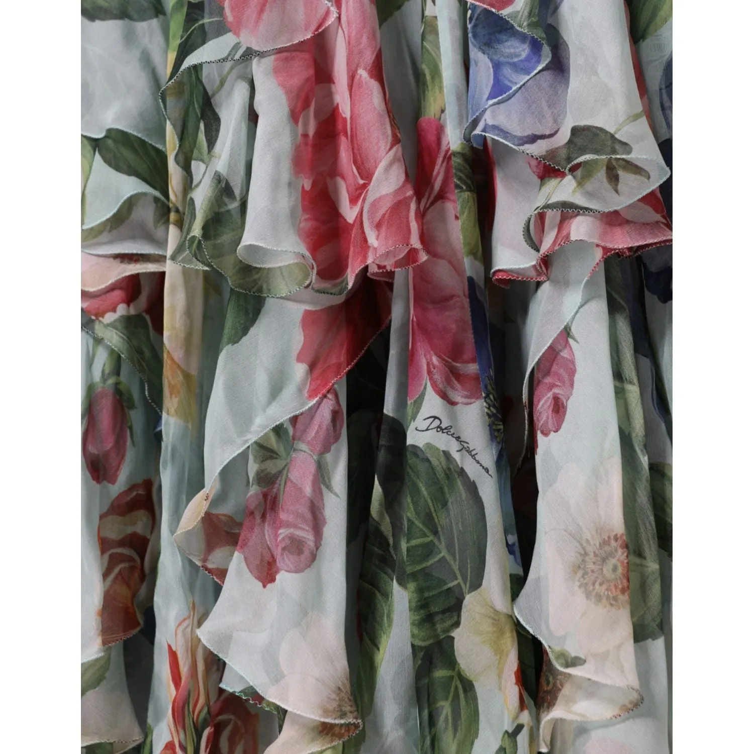 Dolce & Gabbana Multicolor Floral Silk Long Gown Dress