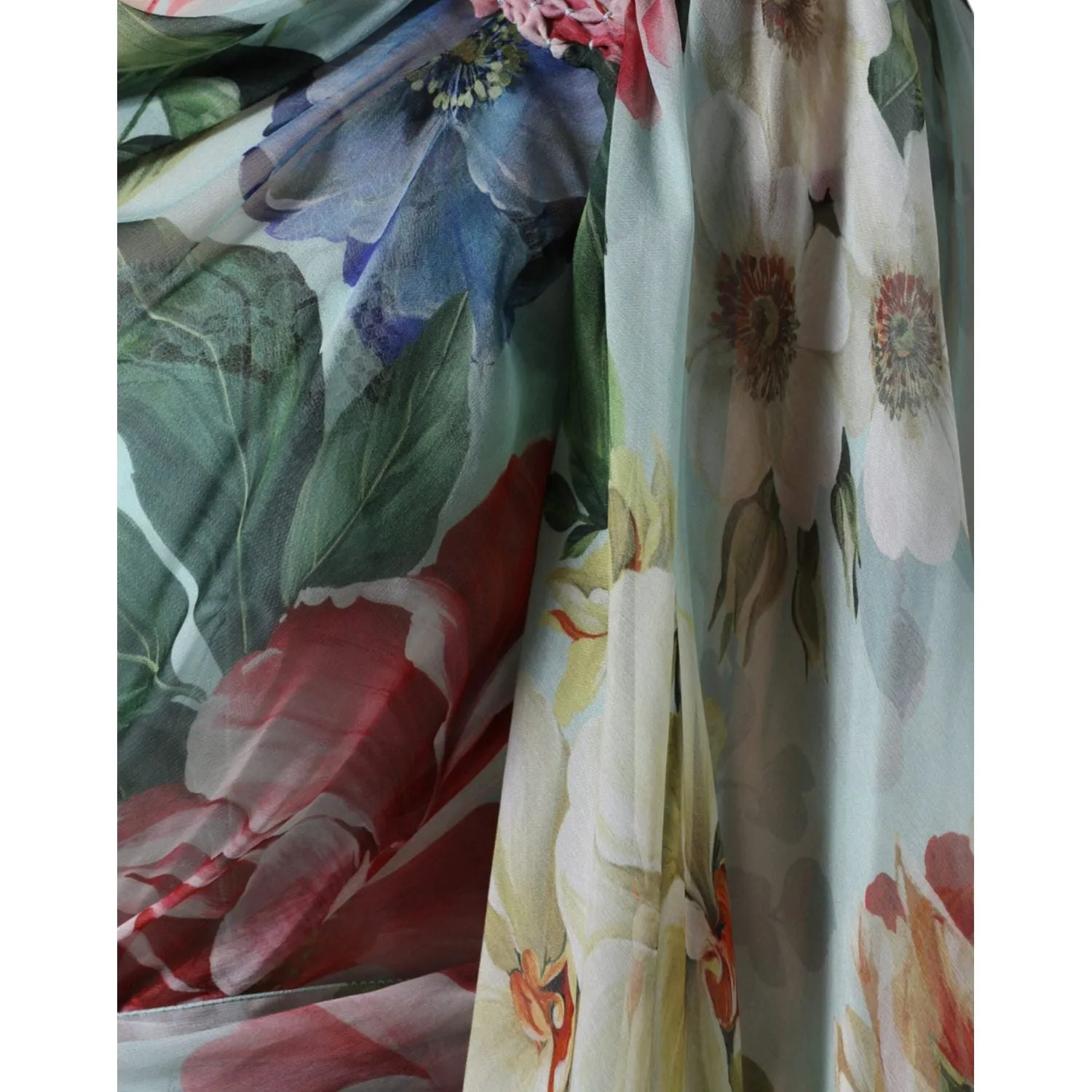 Dolce & Gabbana Multicolor Floral Silk Long Gown Dress