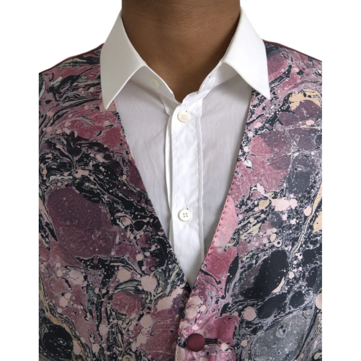 Dolce & Gabbana Multicolor Galaxy Silk Waistcoat Formal Vest