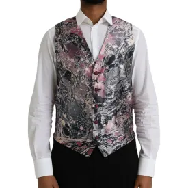 Dolce & Gabbana Multicolor Galaxy Silk Waistcoat Formal Vest