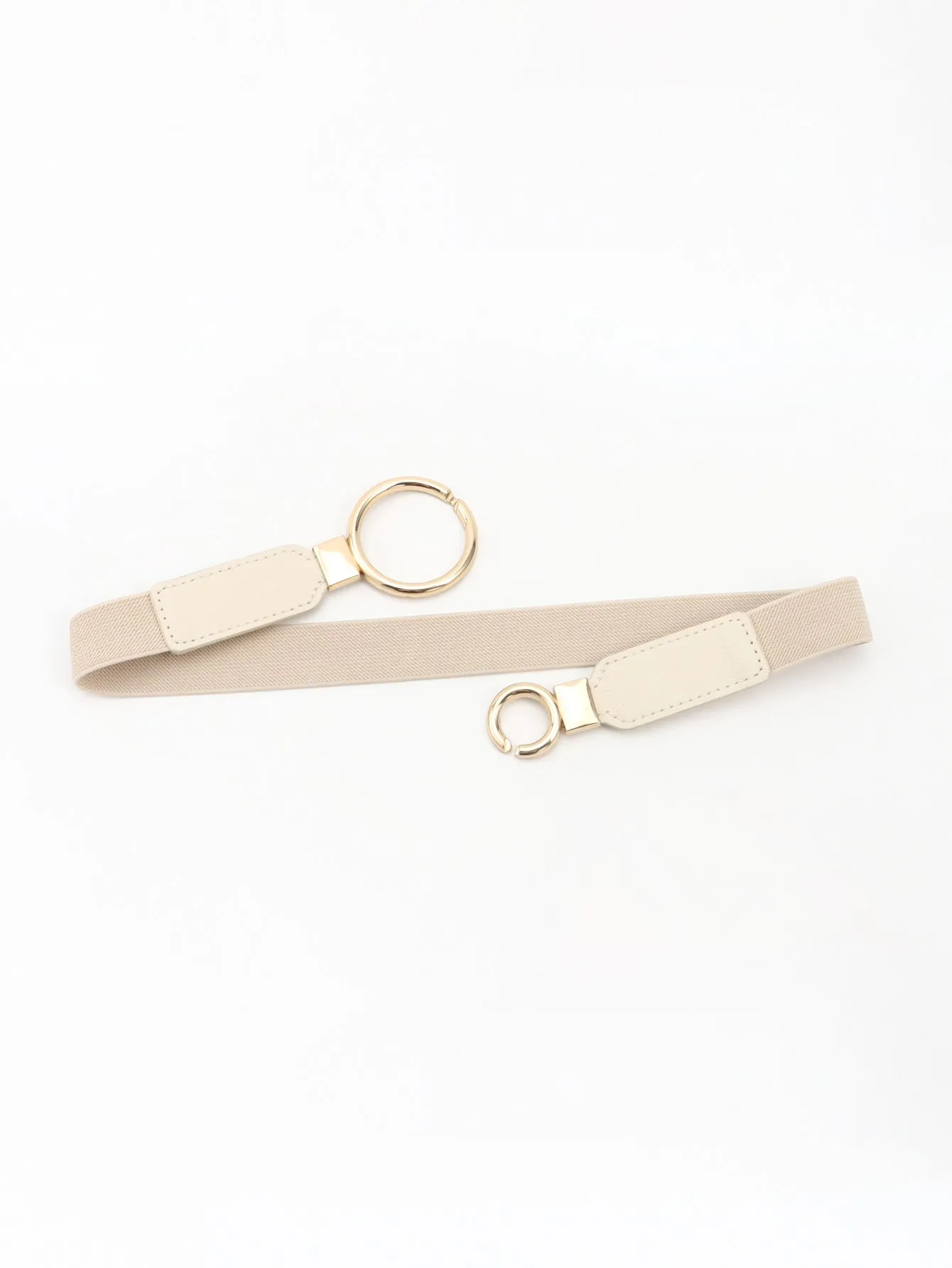 Double Ring Buckle Elastic PU Belt