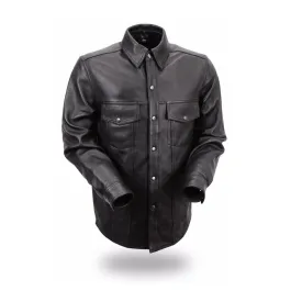 FIM403ES | Milestone - Men's Motorcycle Leather Shirt