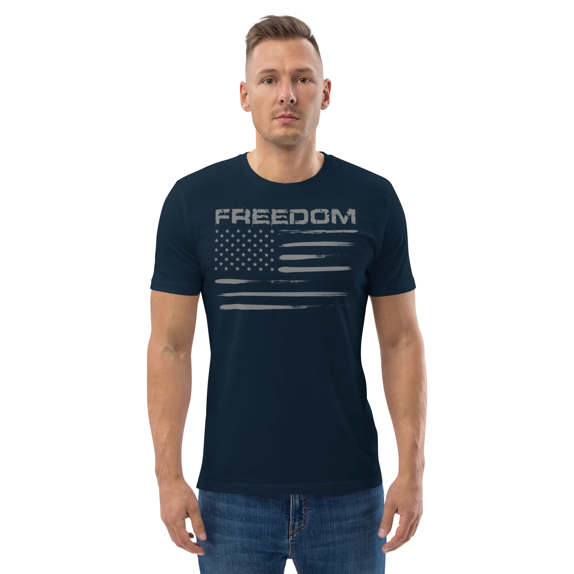 Freedom / US Flag Short Sleeve Unisex T-shirt for Men and Women