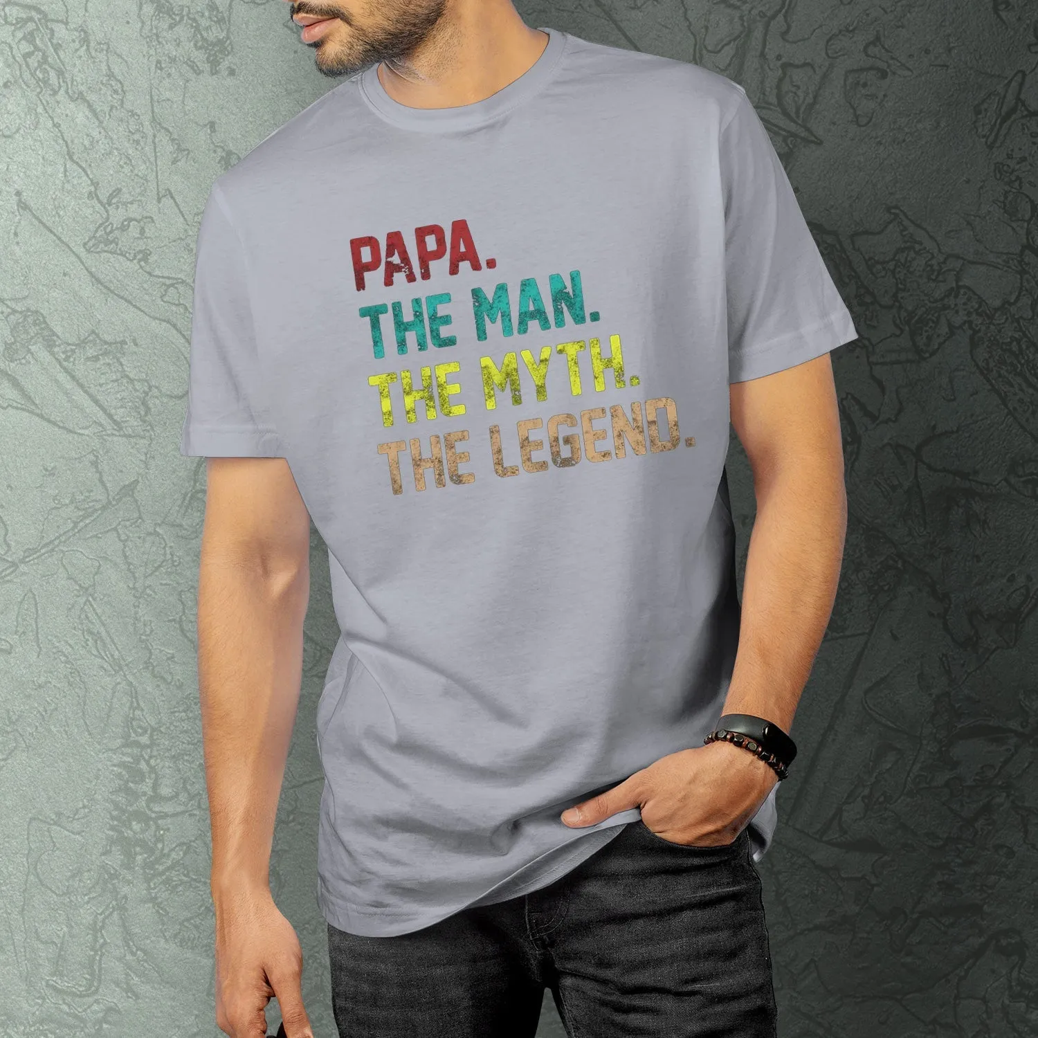 Funny Graphic Dad T-shirts Papa The Man The Myth The Legend Vintage T-shirt