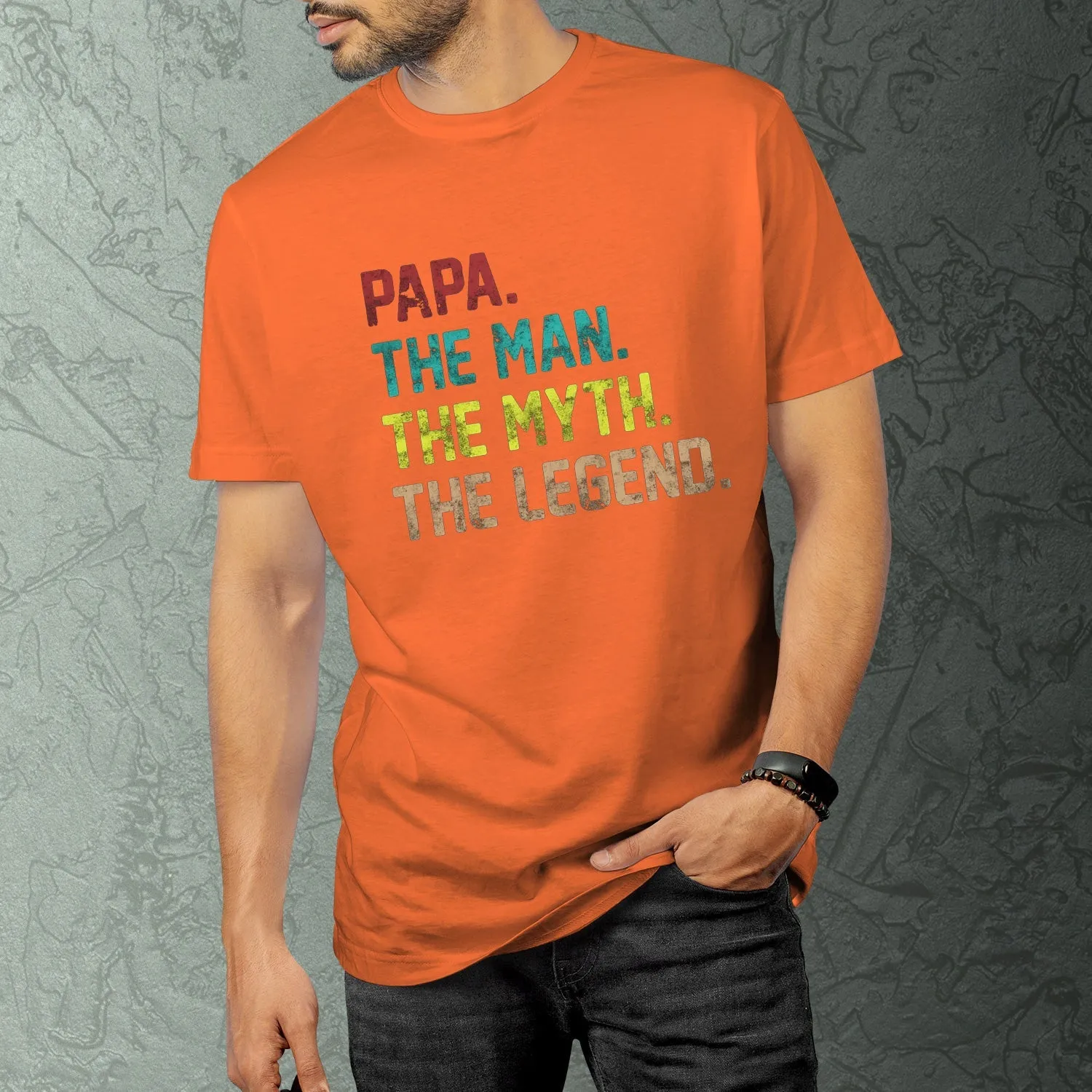 Funny Graphic Dad T-shirts Papa The Man The Myth The Legend Vintage T-shirt