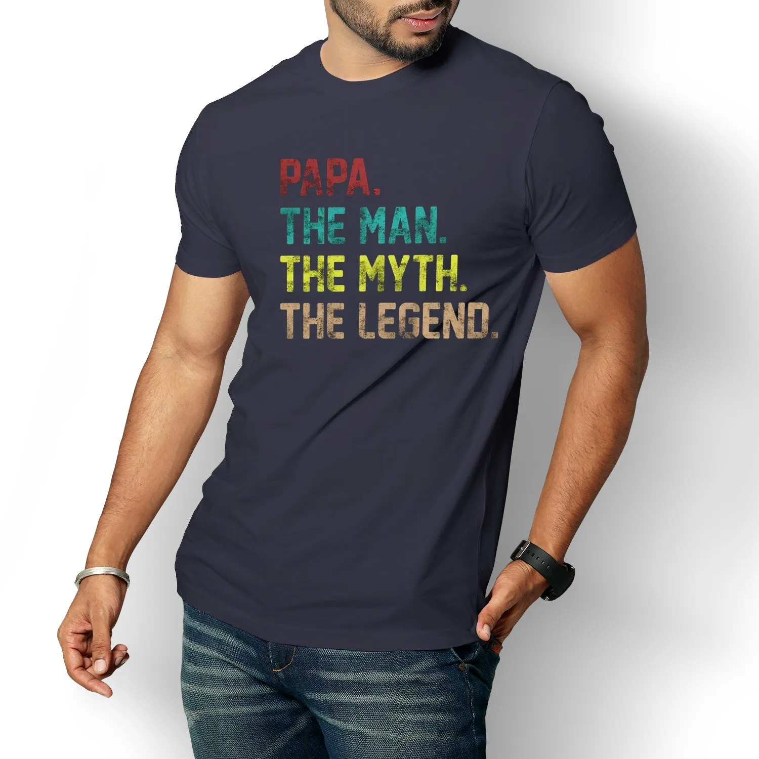 Funny Graphic Dad T-shirts Papa The Man The Myth The Legend Vintage T-shirt