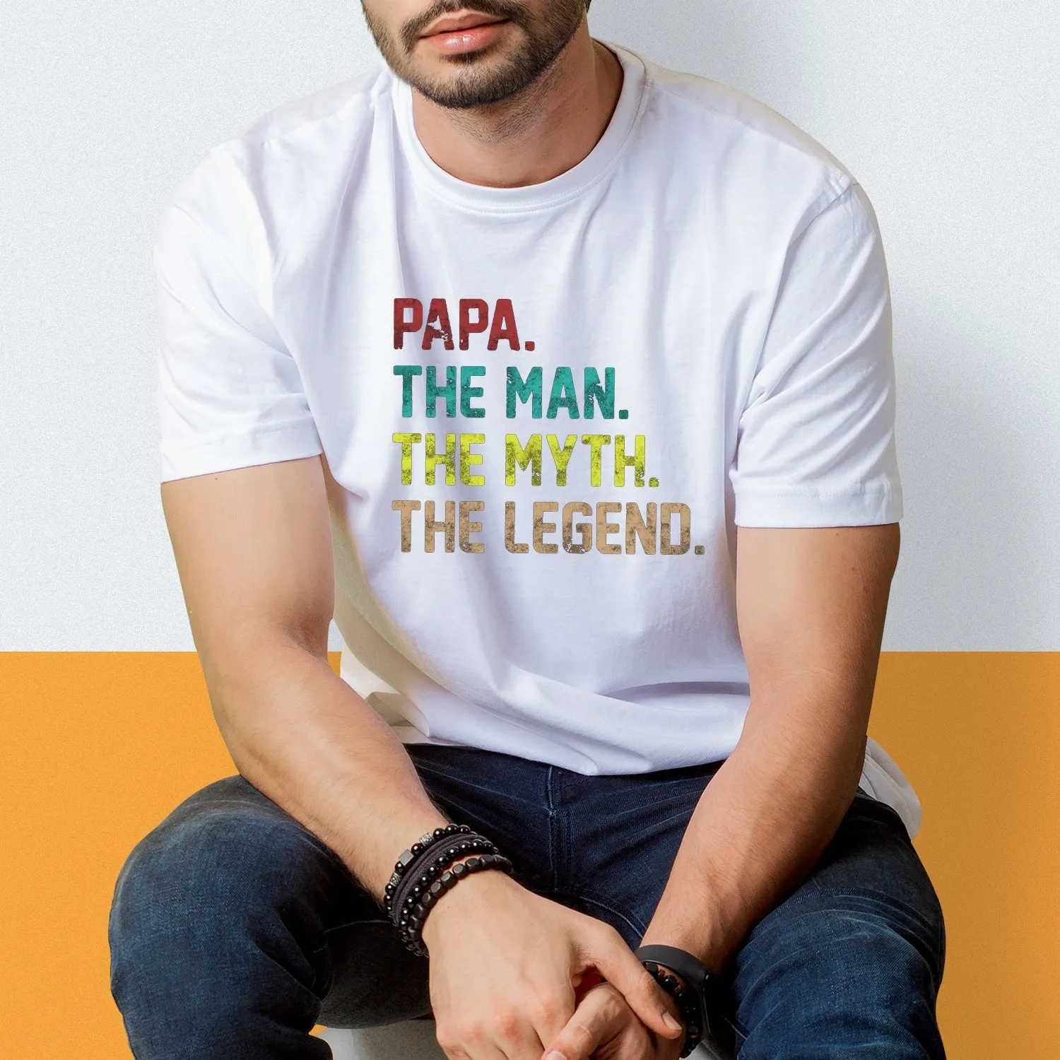 Funny Graphic Dad T-shirts Papa The Man The Myth The Legend Vintage T-shirt