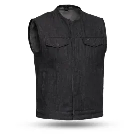 Haywood - Black Denim Men's Motorcycle Vest