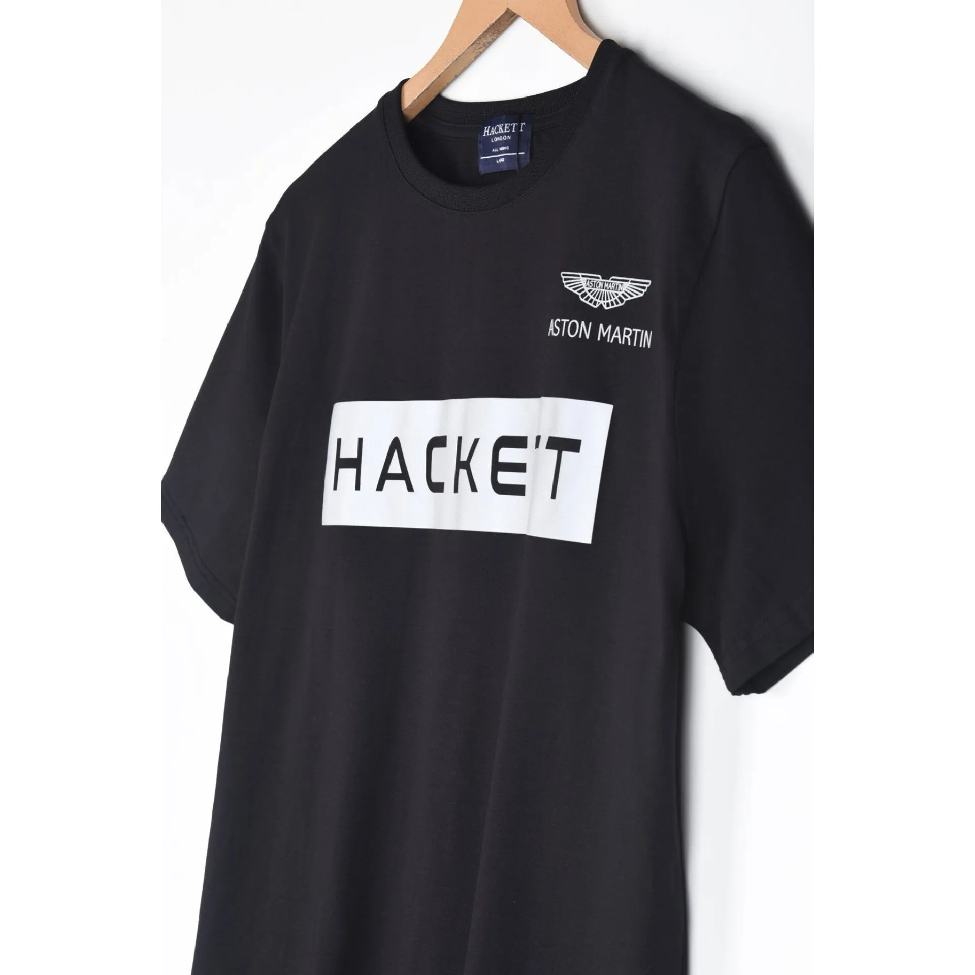 HC - Men 'Black' Hackett Printed Logo T-Shirt HC793