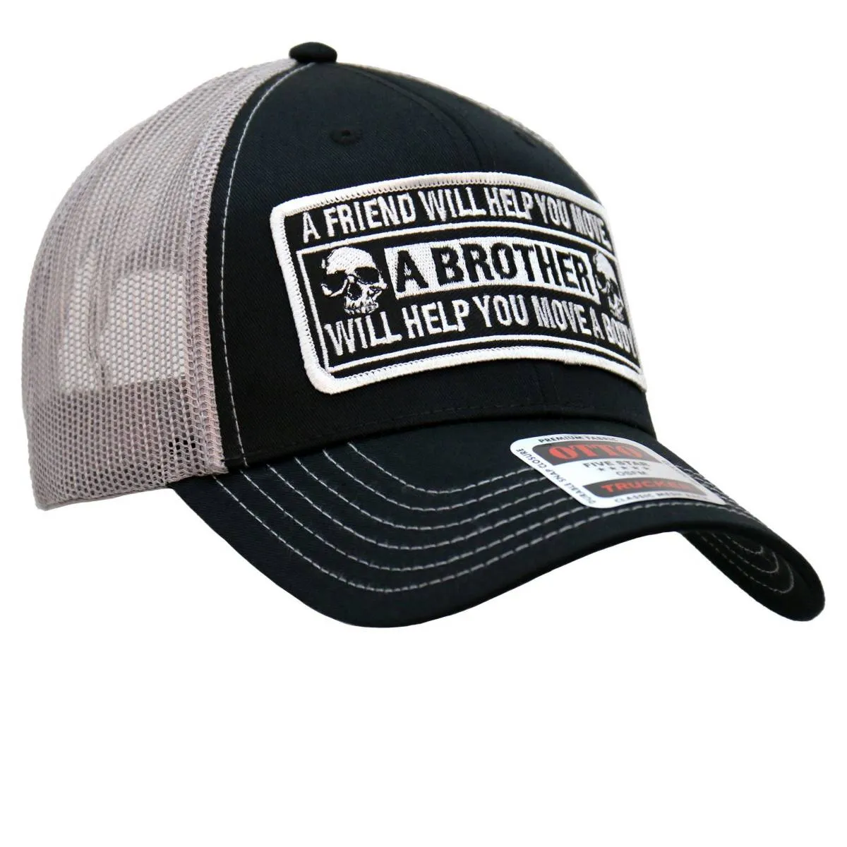 Hot Leathers Move A Body Black And Grey Trucker Hat  GHS1046