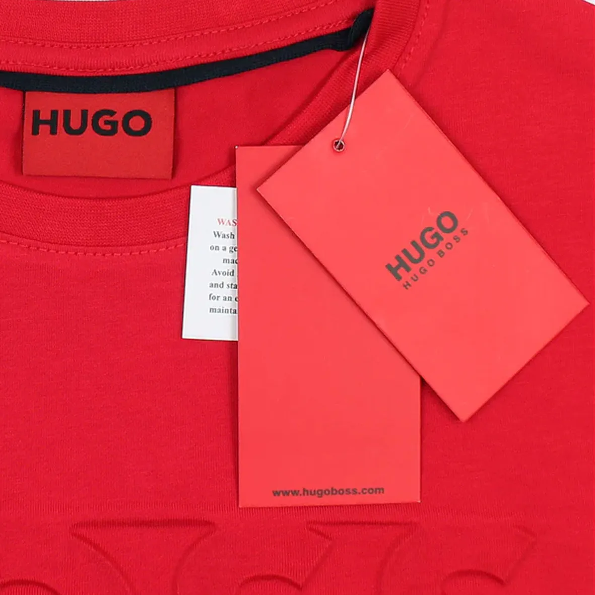 HU - Men 'Red' Boss Embossed Motive Logo T-Shirt HU871