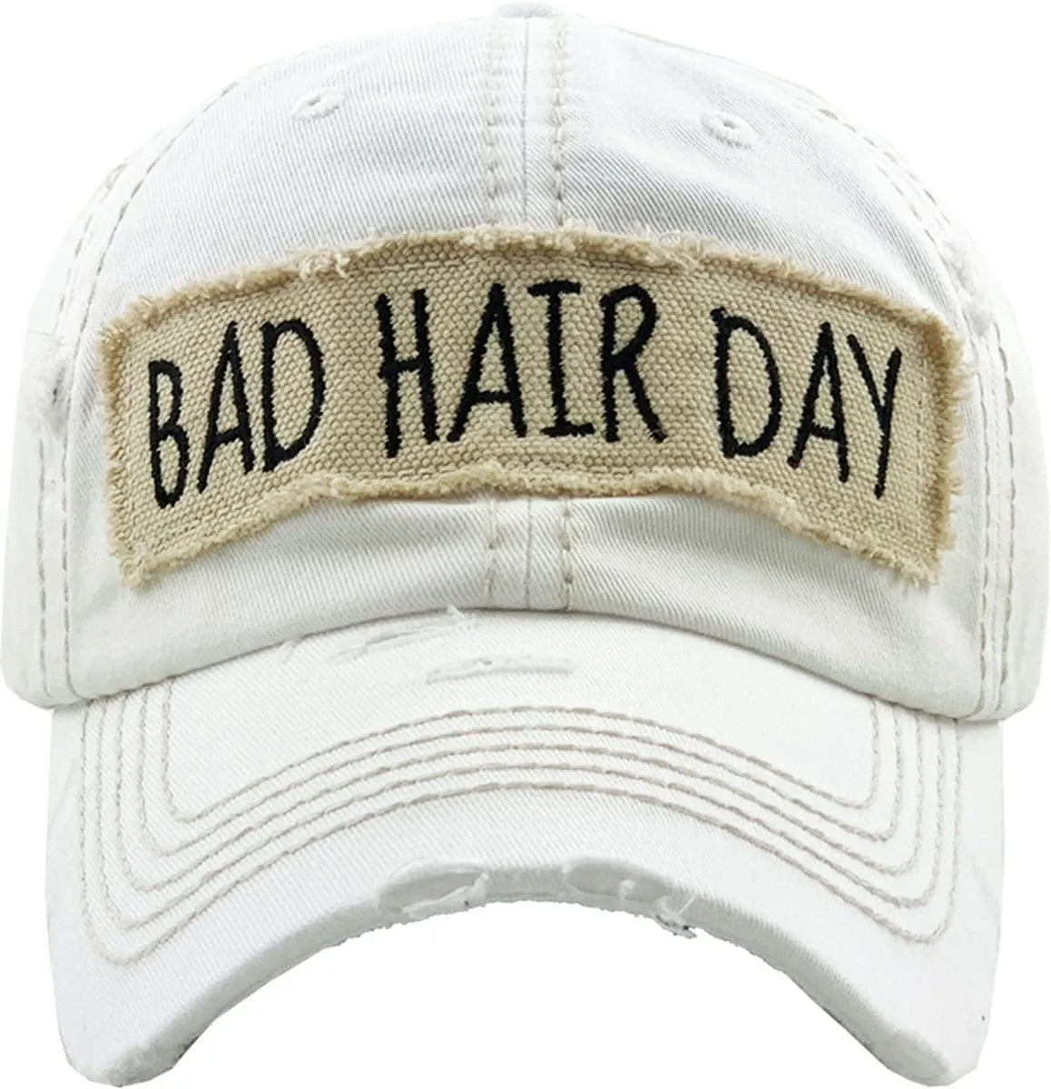 KBV1073 'BAD HAIR DAY' Distressed Cotton Cap