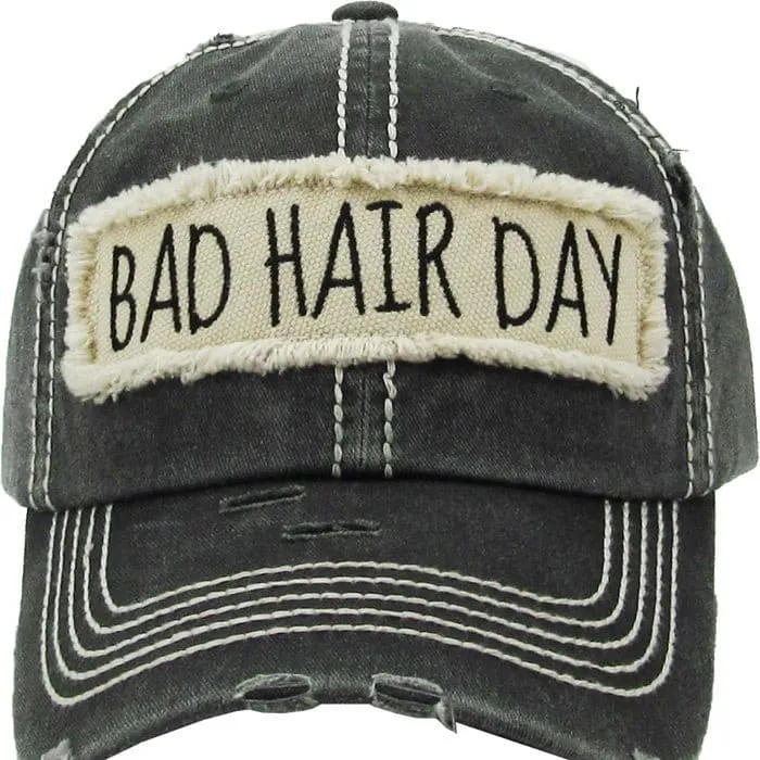 KBV1073 'BAD HAIR DAY' Distressed Cotton Cap