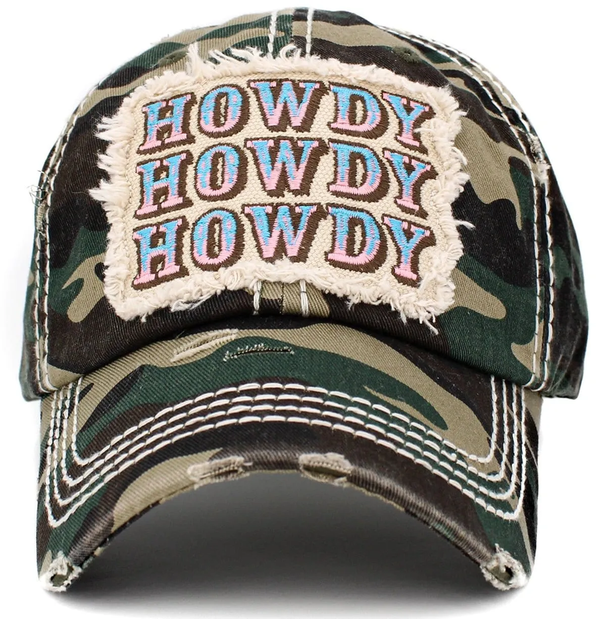 KBV1414 "HOWDY" Vintage Distressed Cotton Cap