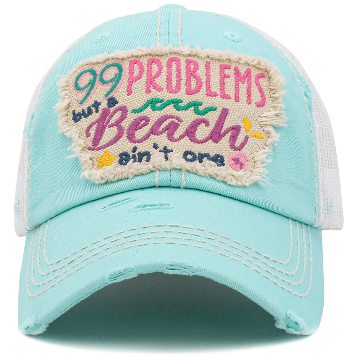 KBV1429 "99 Problems But A Beach Ain't" Vintage Distressed Ballcap