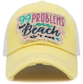 KBV1429 "99 Problems But A Beach Ain't" Vintage Distressed Ballcap