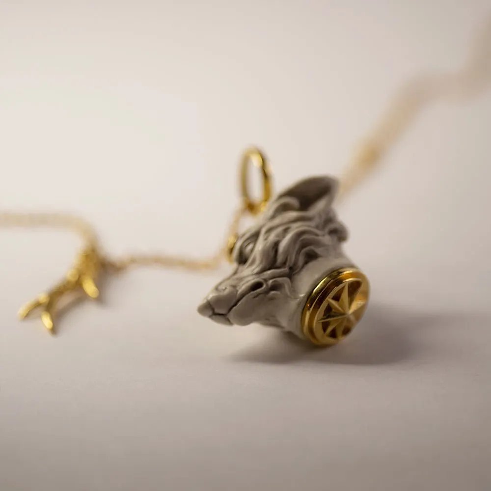 Kitsune pendant white - final sale