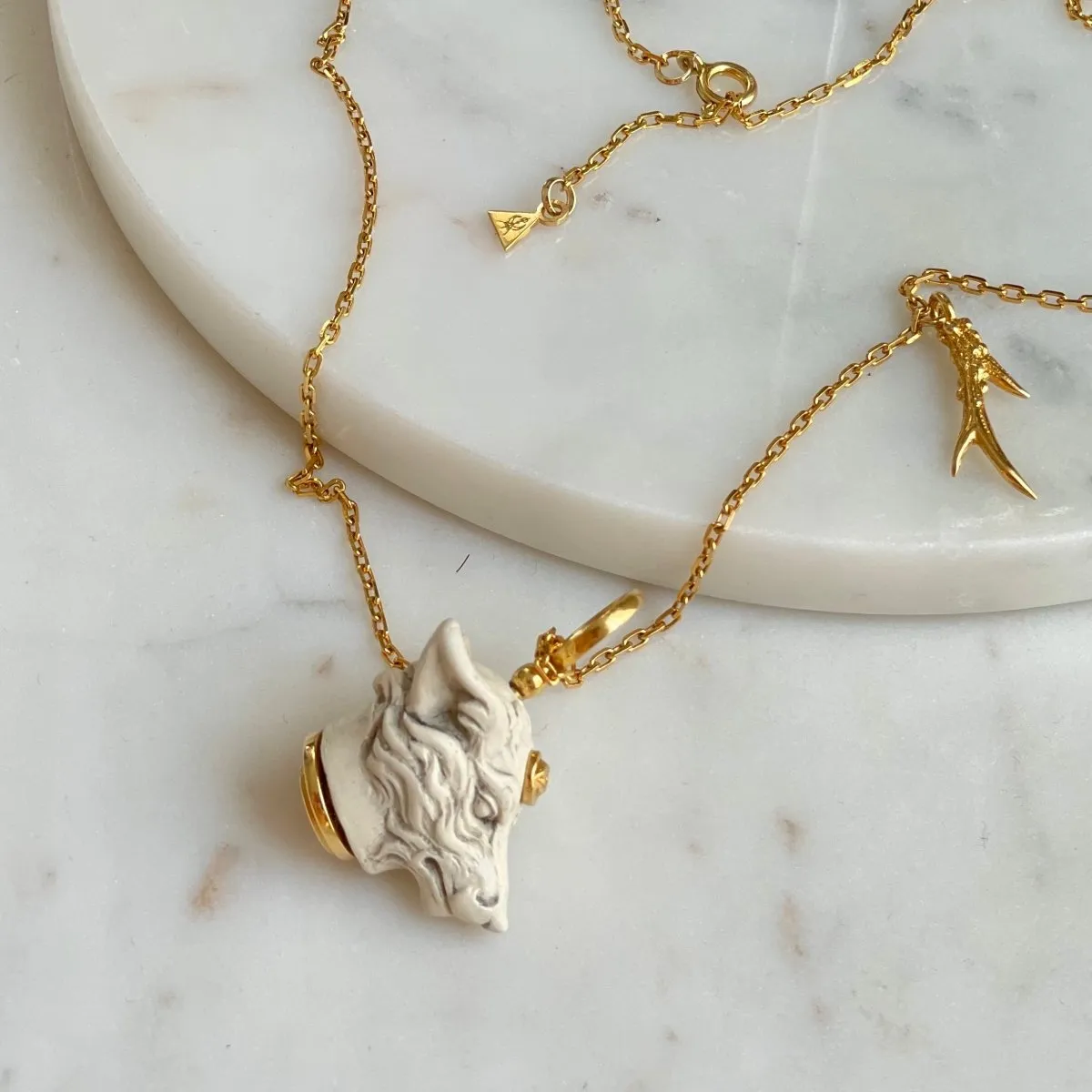 Kitsune pendant white - final sale