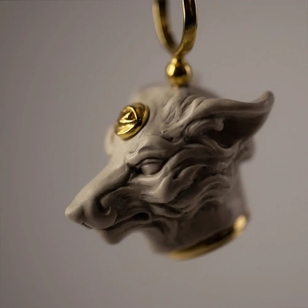 Kitsune pendant white - final sale