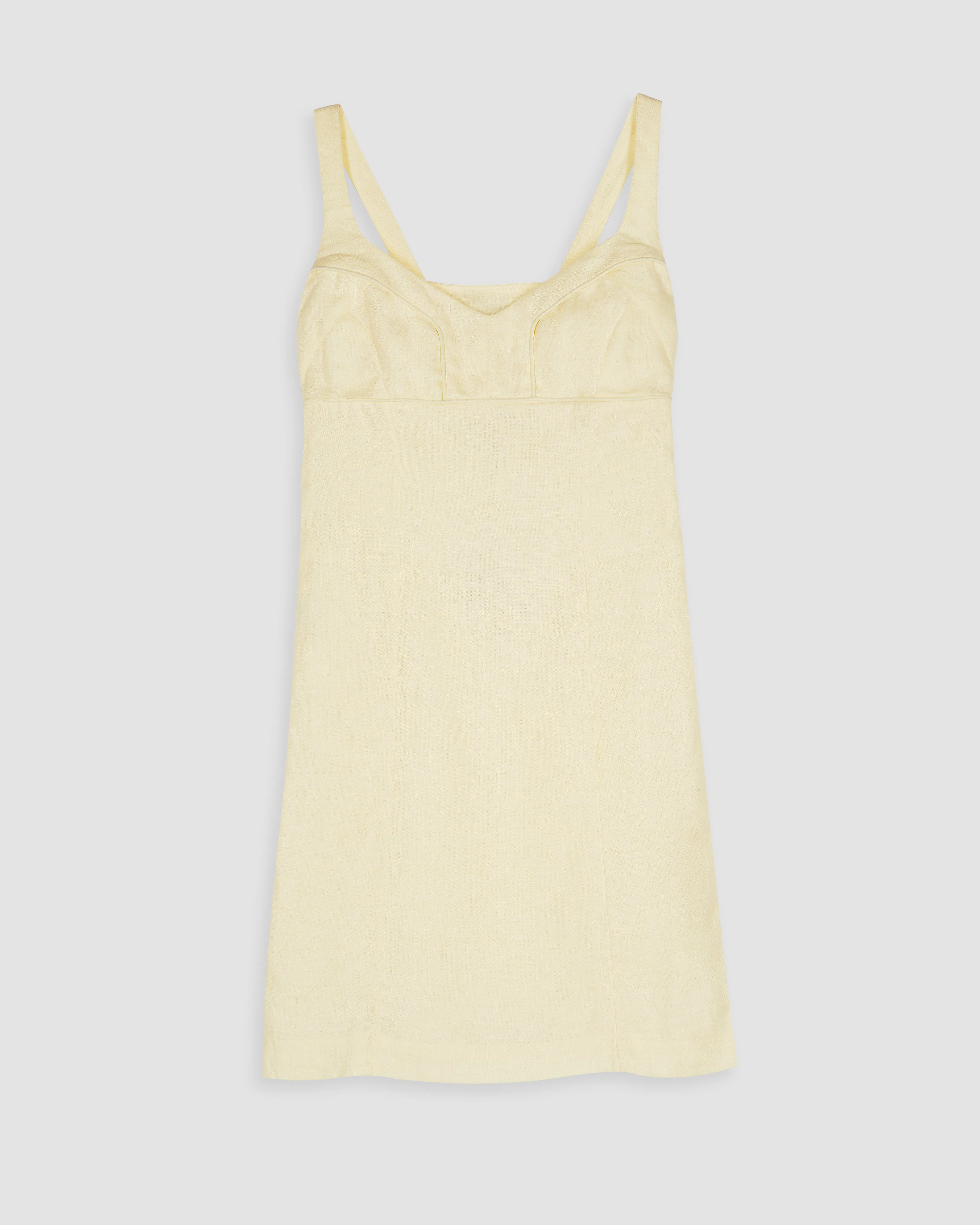 LINEN SHORT DRESS IN YELLOW