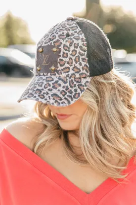 LV Black Leopard Hat