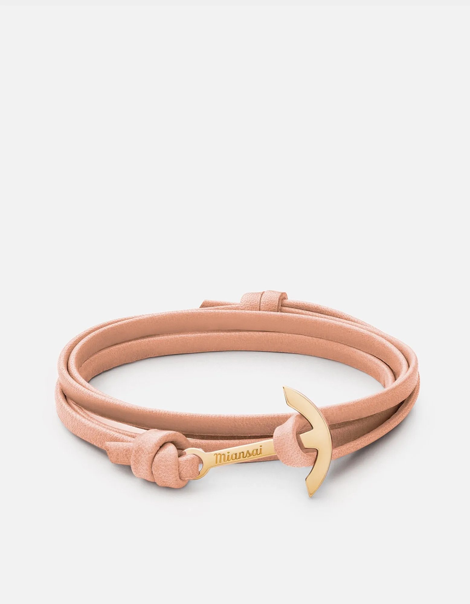 Mini Modern Anchor Leather, Gold