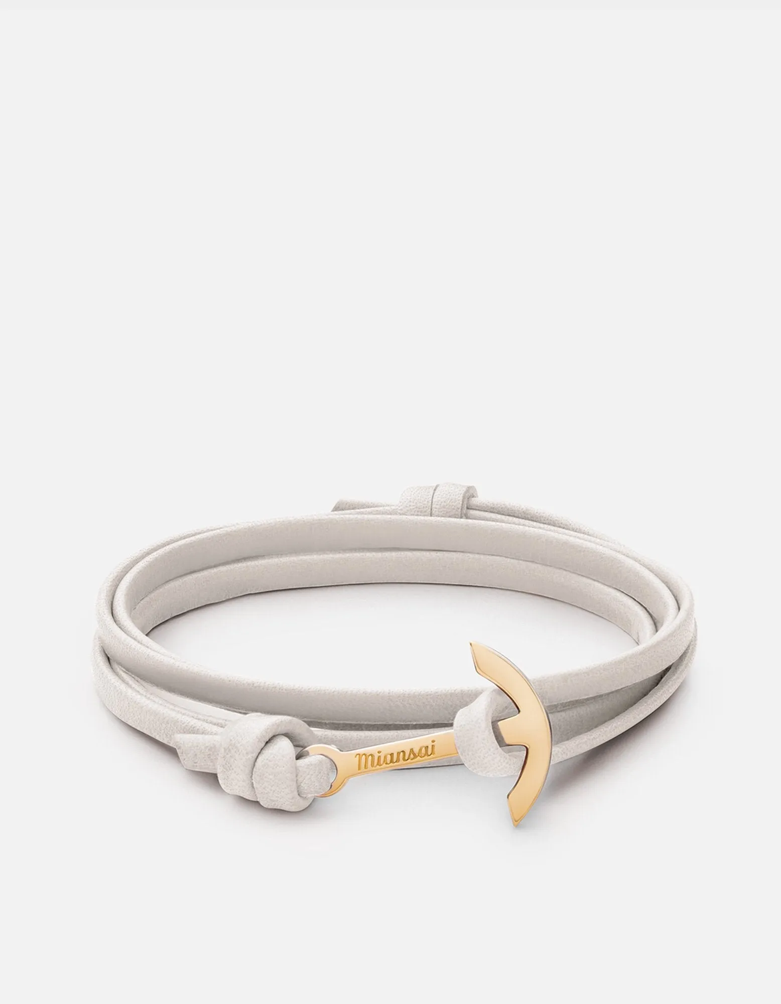 Mini Modern Anchor Leather, Gold