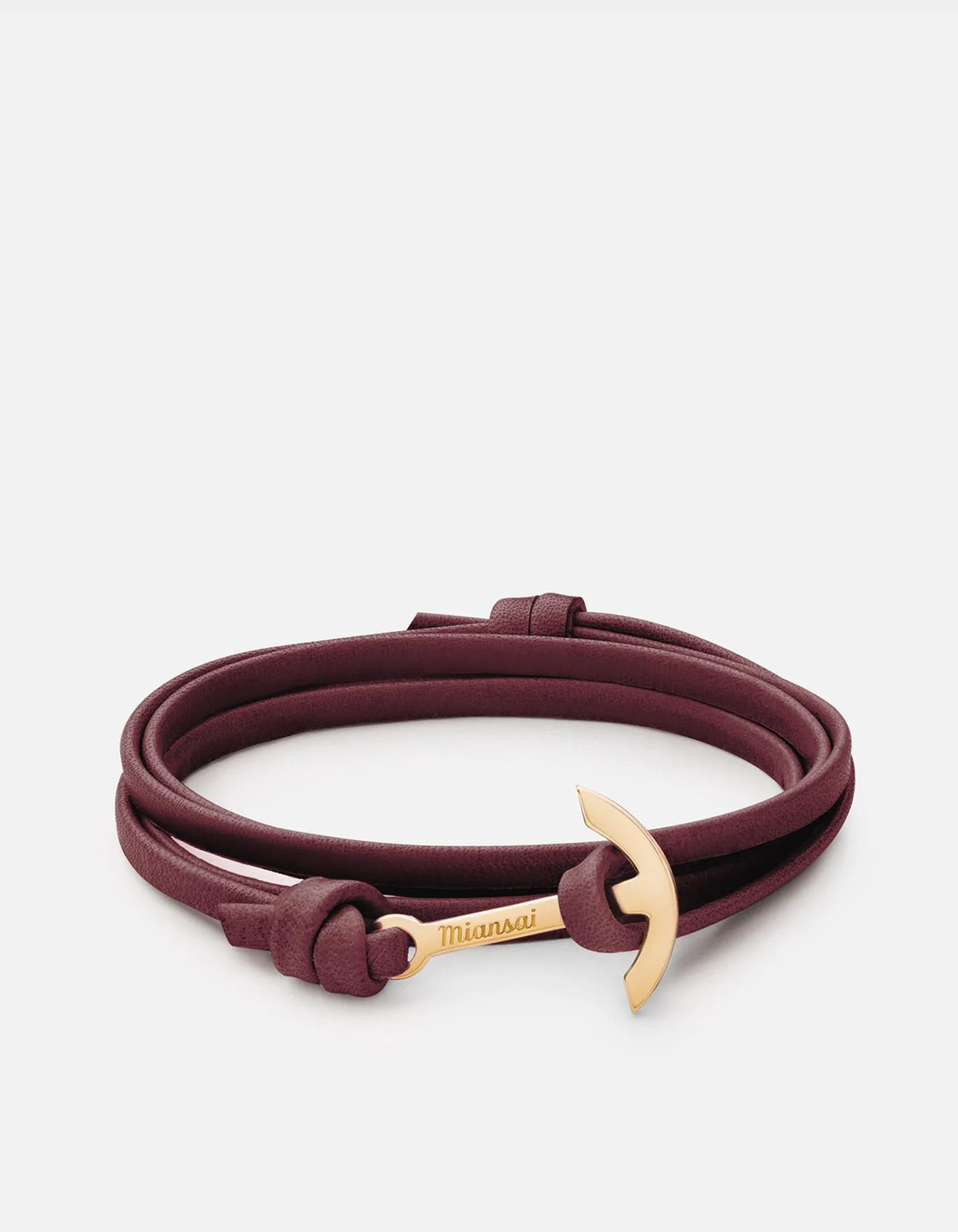 Mini Modern Anchor Leather, Gold