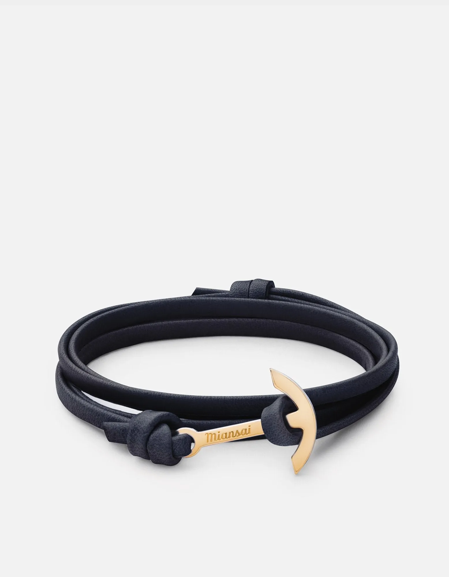 Mini Modern Anchor Leather, Gold